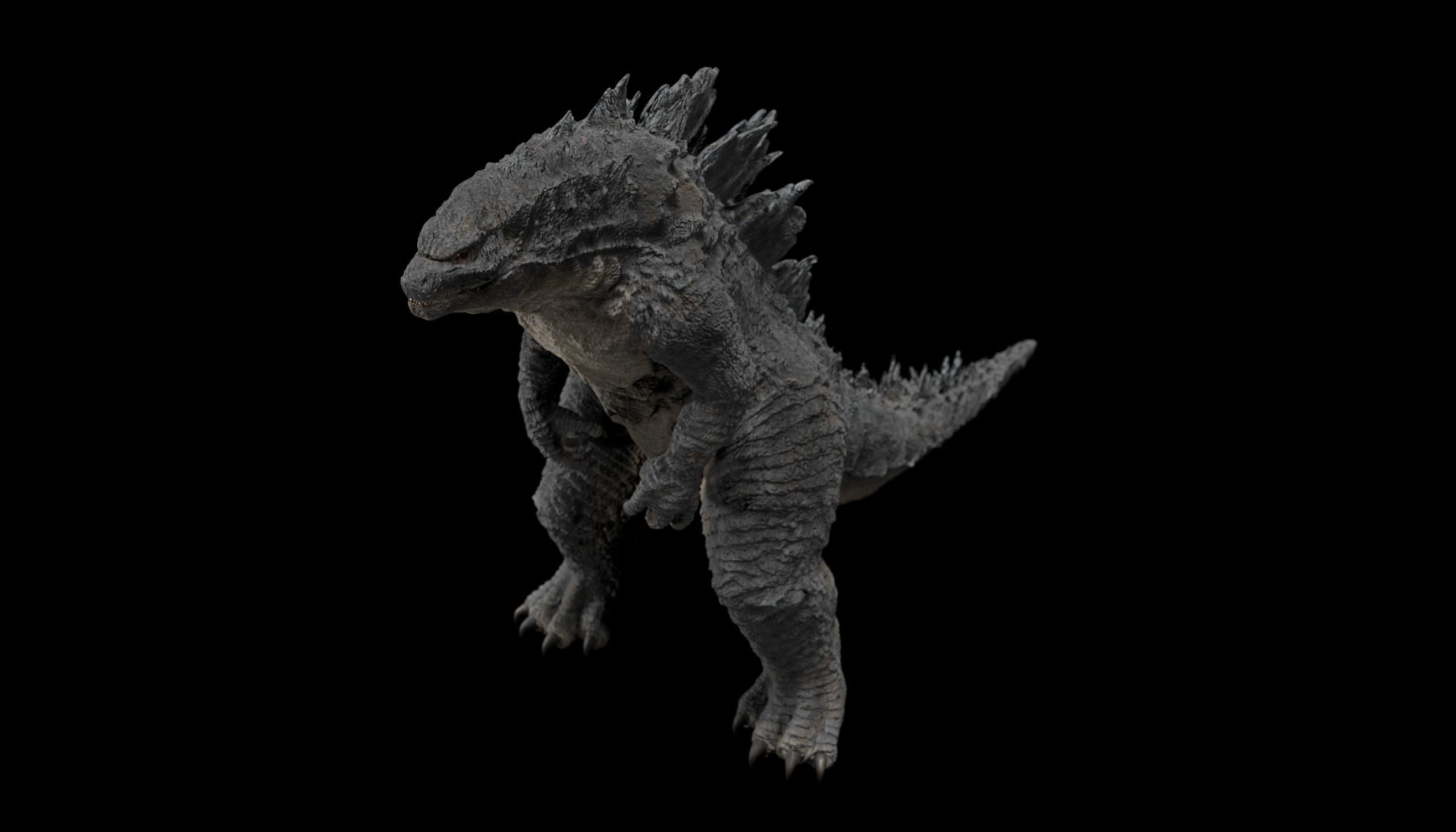 Godzilla kaiju titan Low-poly 3D model_14