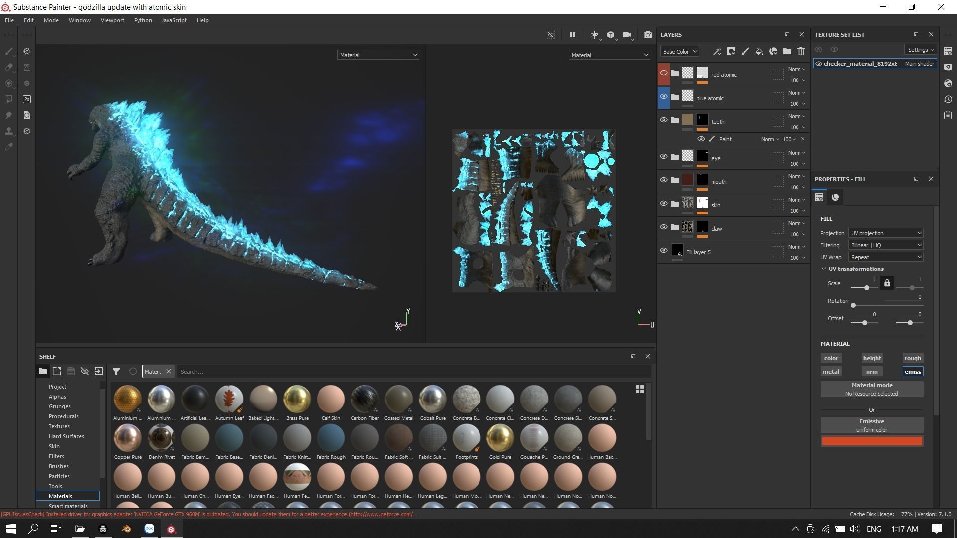 Godzilla kaiju titan Low-poly 3D model_26