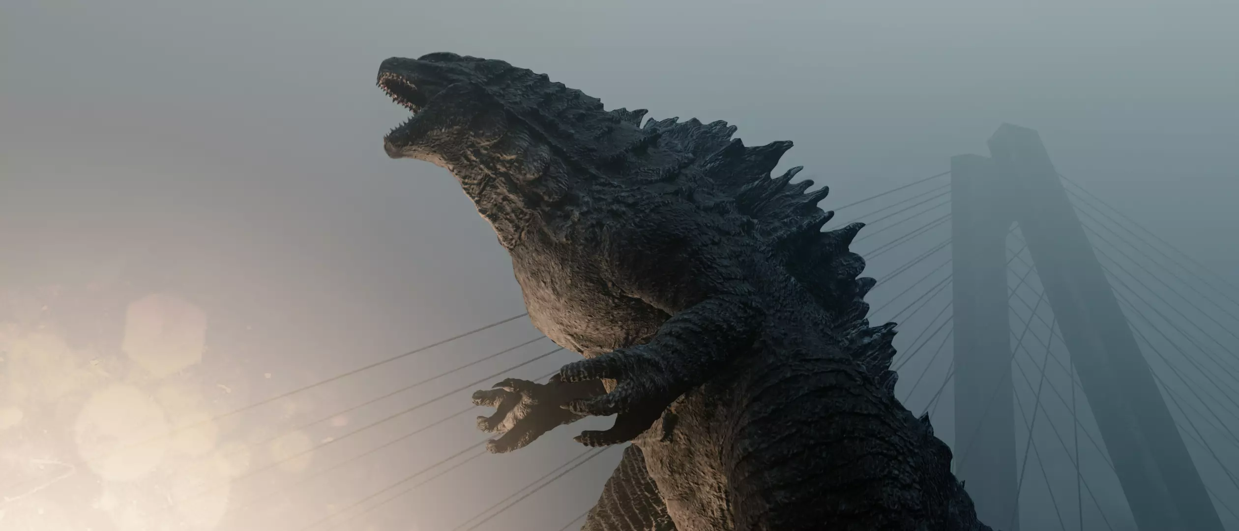 Godzilla kaiju titan Low-poly 3D model_0