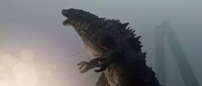 Godzilla kaiju titan Low-poly 3D model