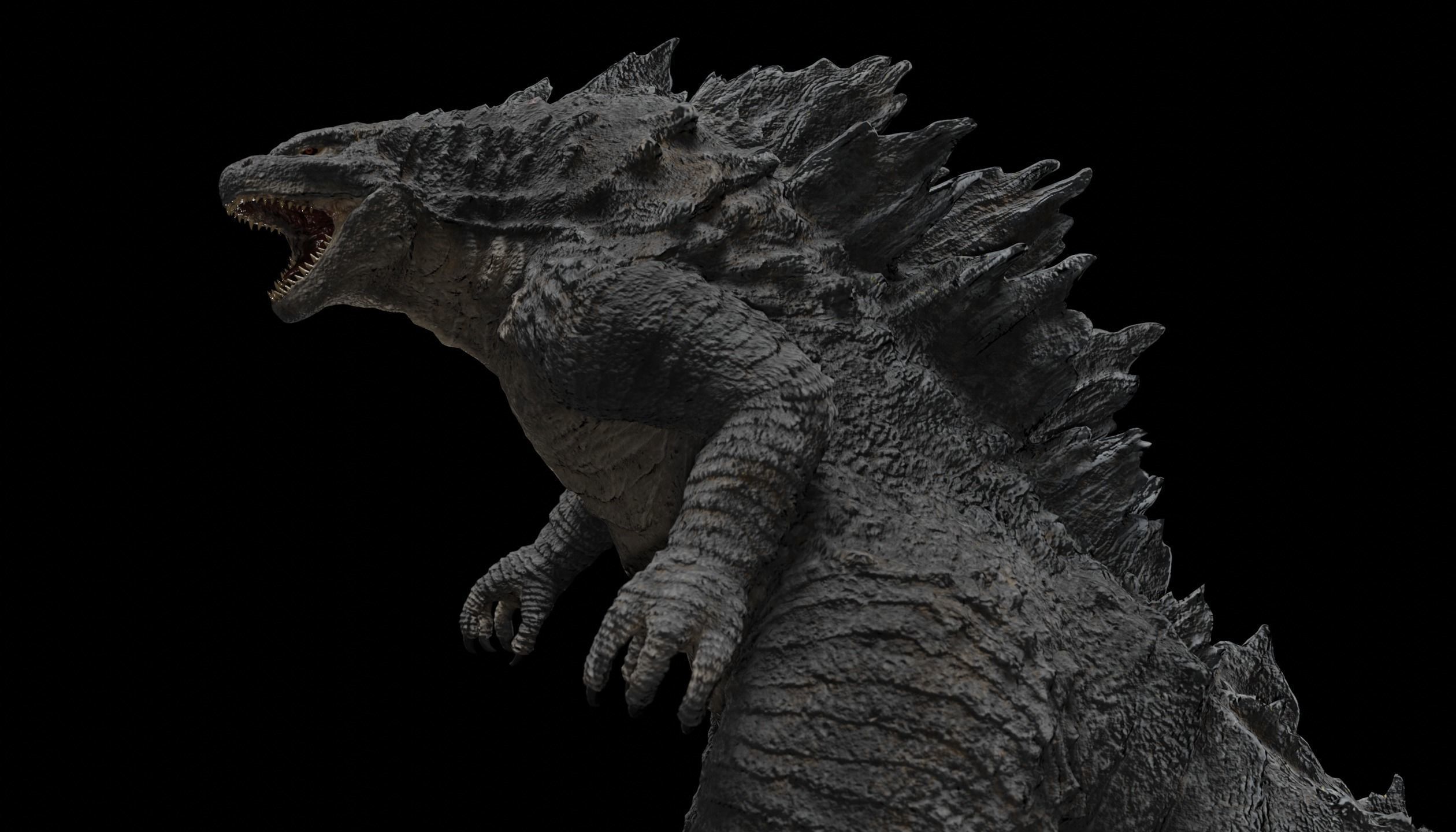 Godzilla kaiju titan Low-poly 3D model_32