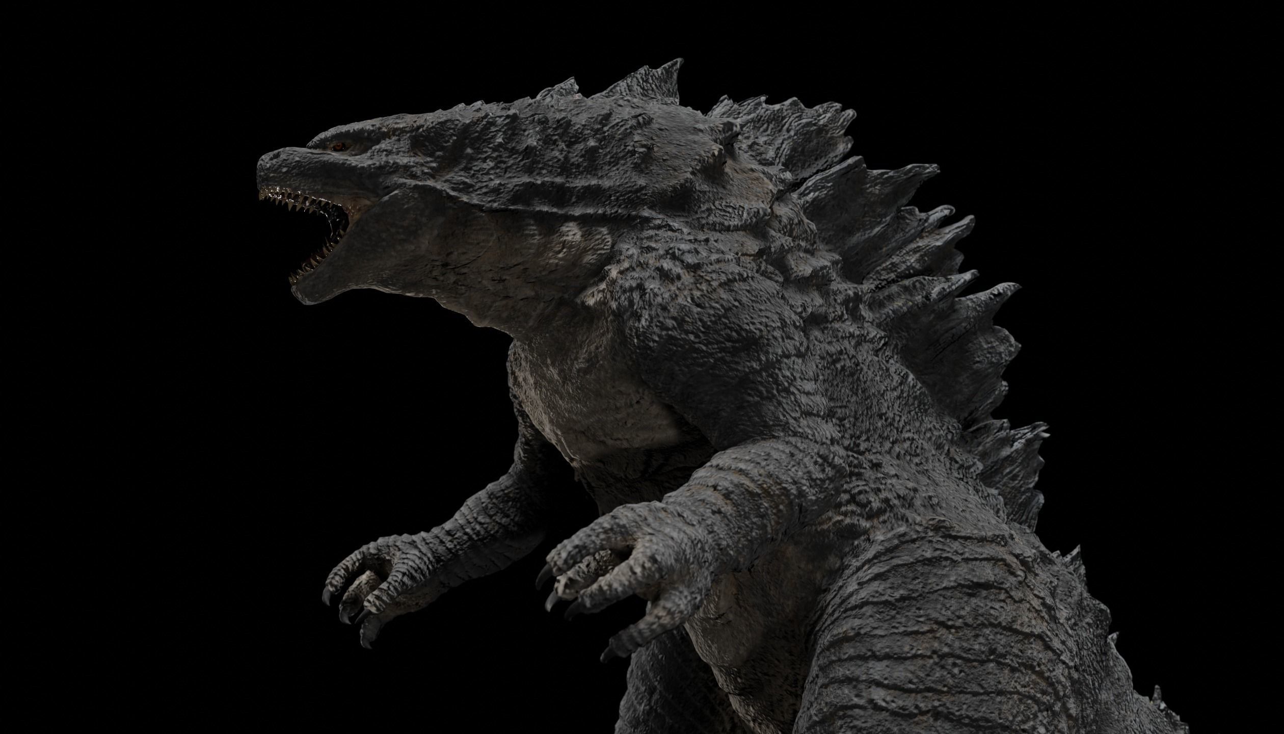 Godzilla kaiju titan Low-poly 3D model_33