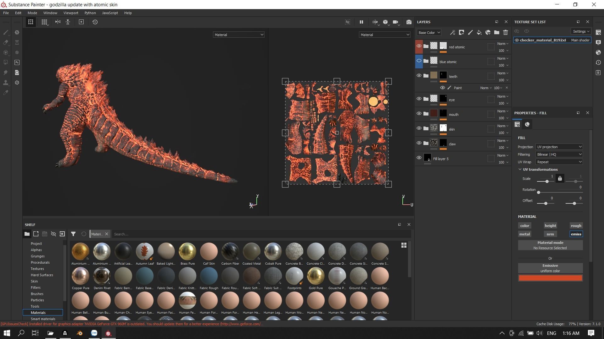 Godzilla kaiju titan Low-poly 3D model_28
