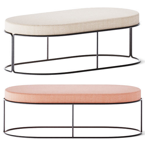 Bench withoud backrest Paradiso by iSimar 3D model