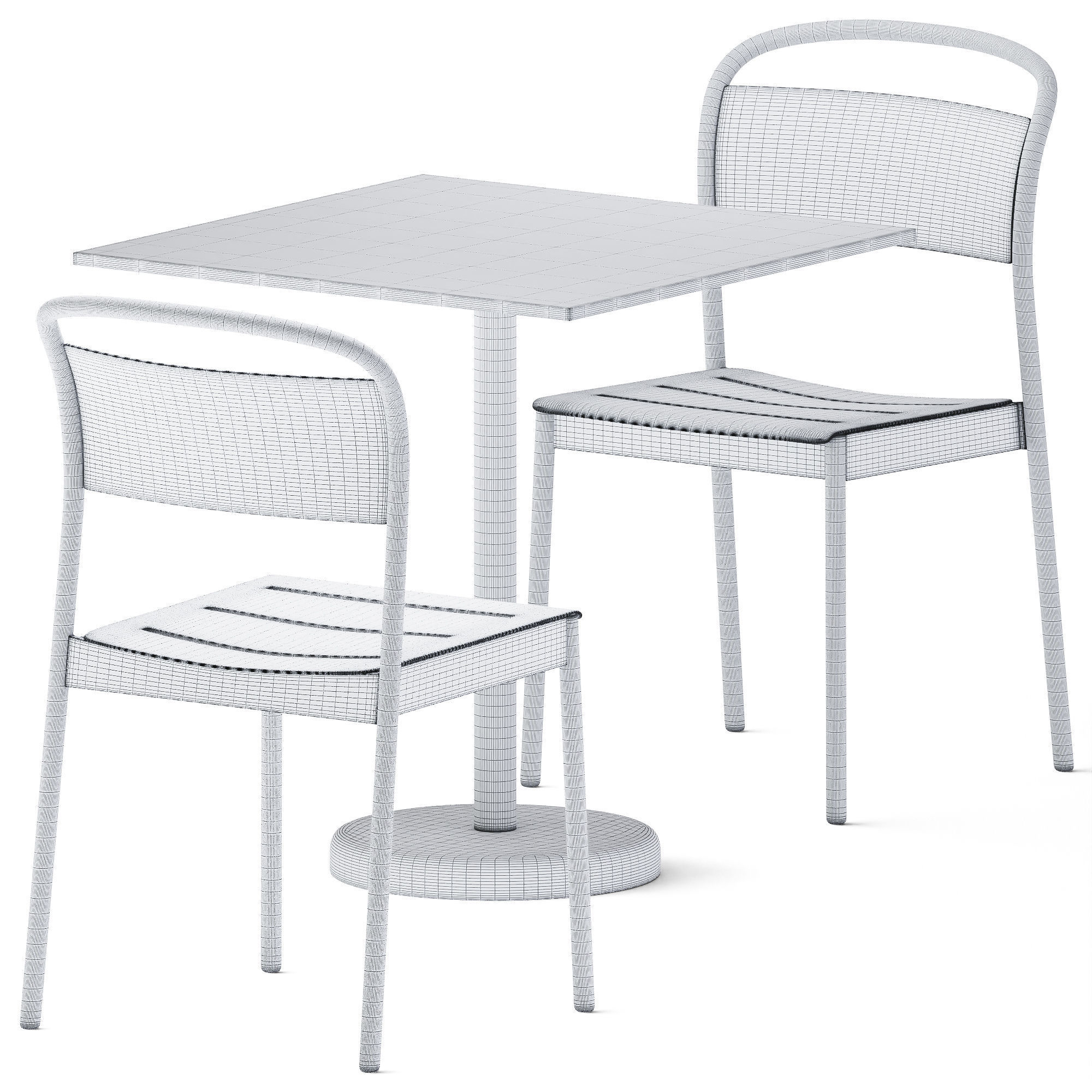 Square Linear Steel Table by Muuto 3D model_1