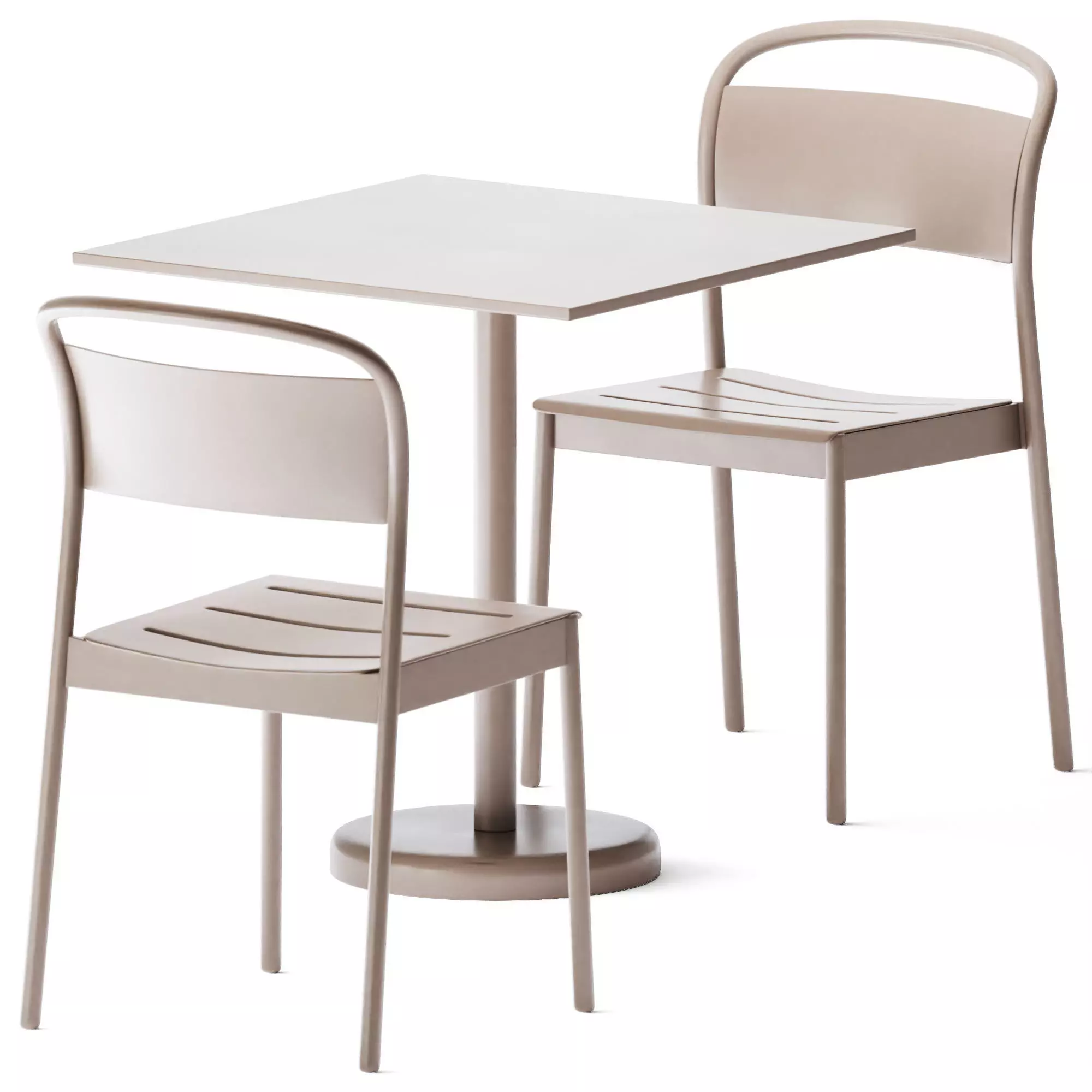 Square Linear Steel Table by Muuto 3D model_0