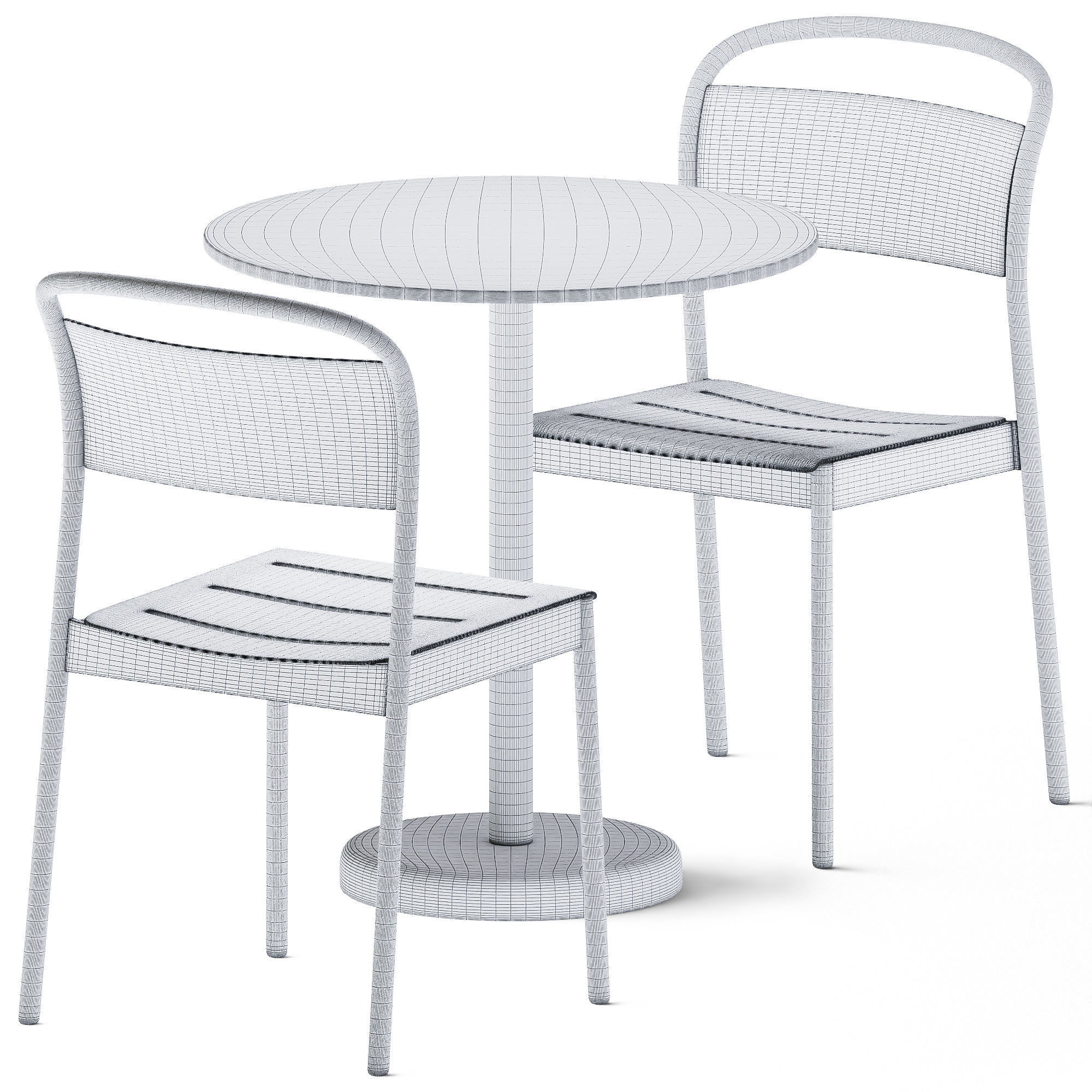 Round Linear Steel Table by Muuto 3D model_1