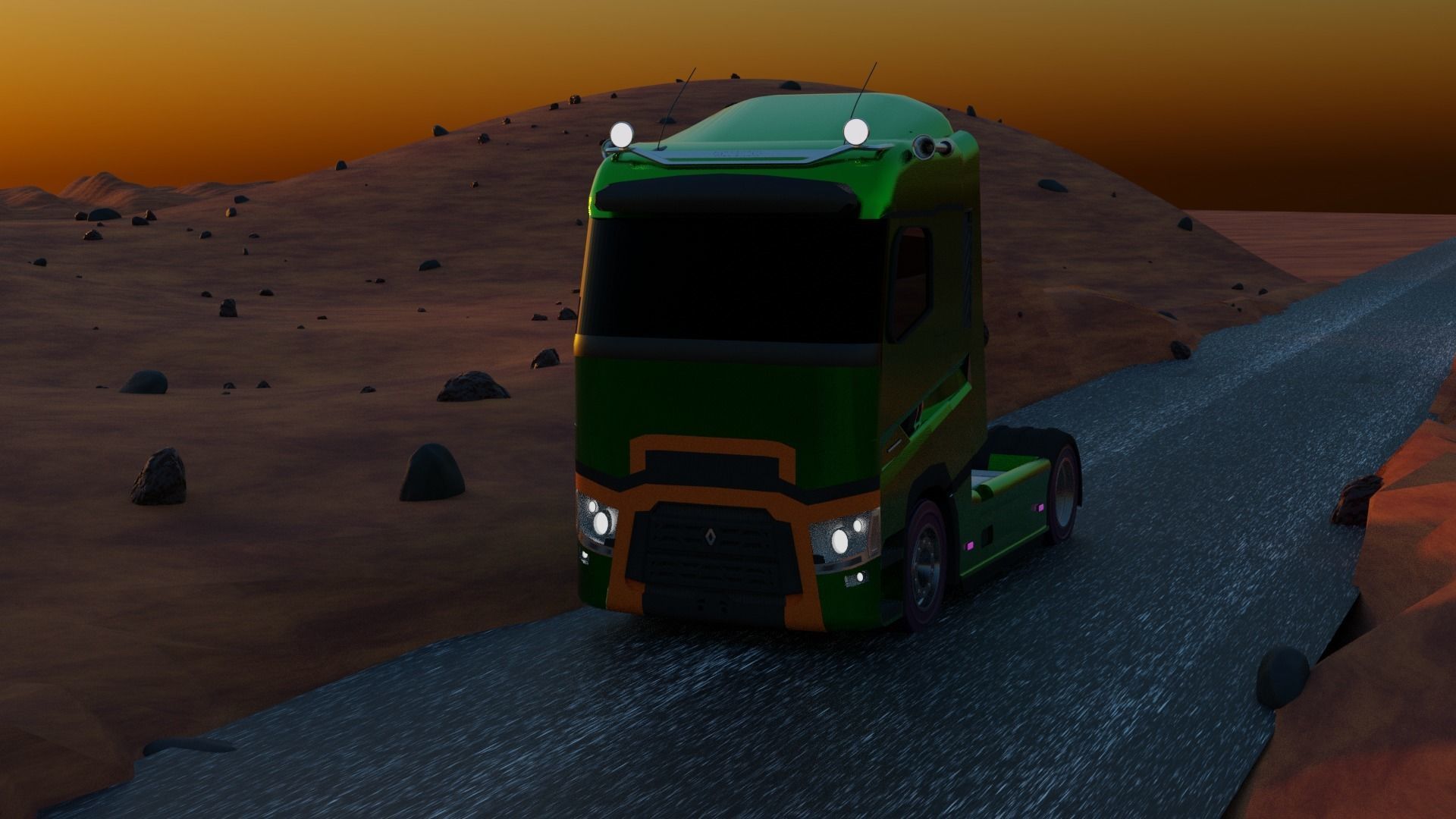 Renault Range T Low-poly 3D model_1