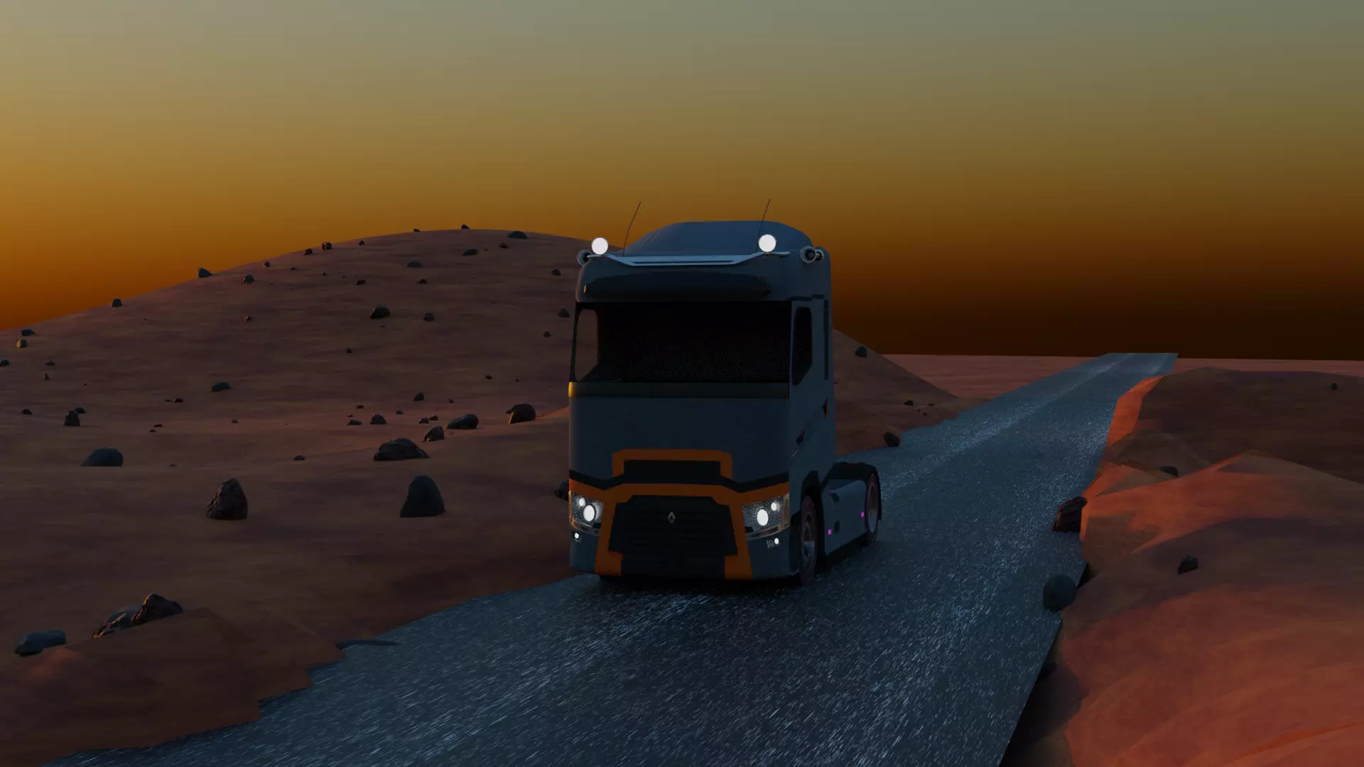 Renault Range T Low-poly 3D model_0