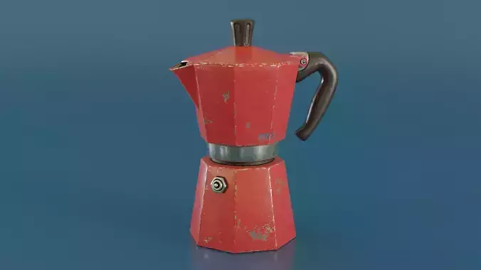 Moka Pot Low-poly 3D model
