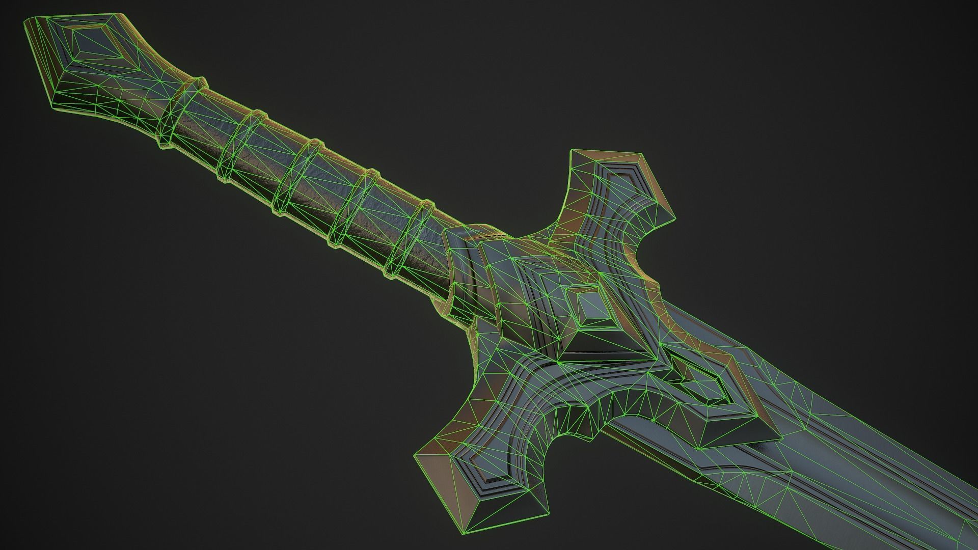 Dagger A6 Low-poly 3D model_10