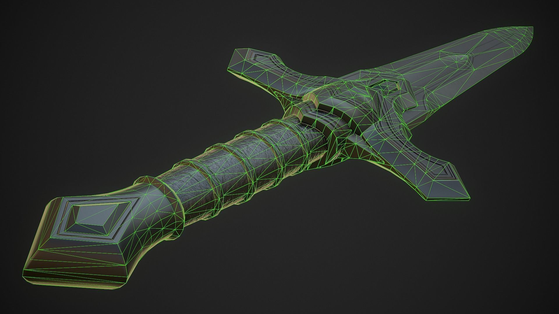 Dagger A6 Low-poly 3D model_9