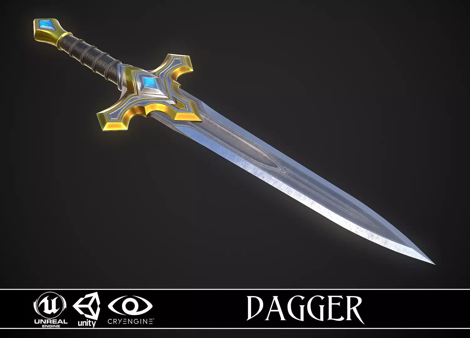 Dagger A6 Low-poly 3D model_0