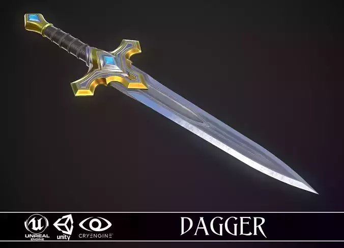 Dagger A6 Low-poly 3D model Dagger A6 Low-poly 3D model