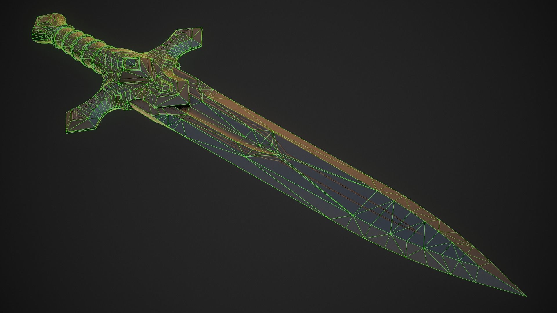 Dagger A6 Low-poly 3D model_8
