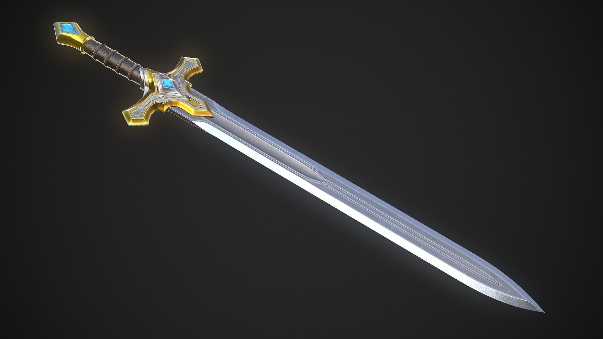 Sword A6 Low-poly 3D model_3