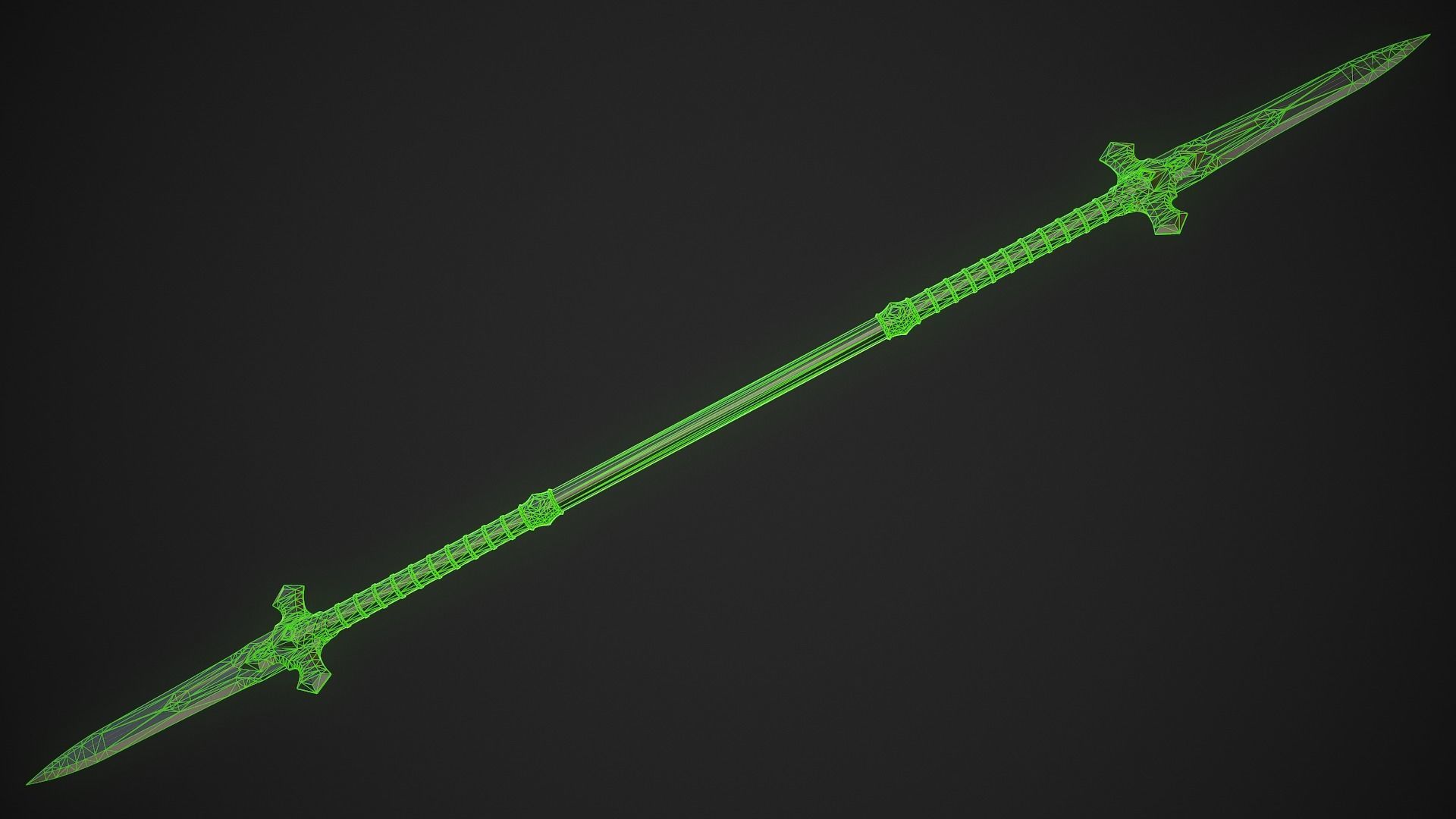 Spear and Glaive A6 Low-poly 3D model_13