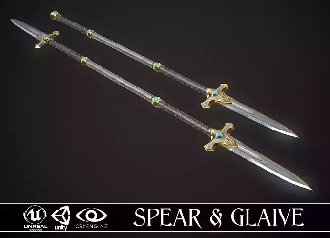 Spear and Glaive A6 Low-poly 3D model