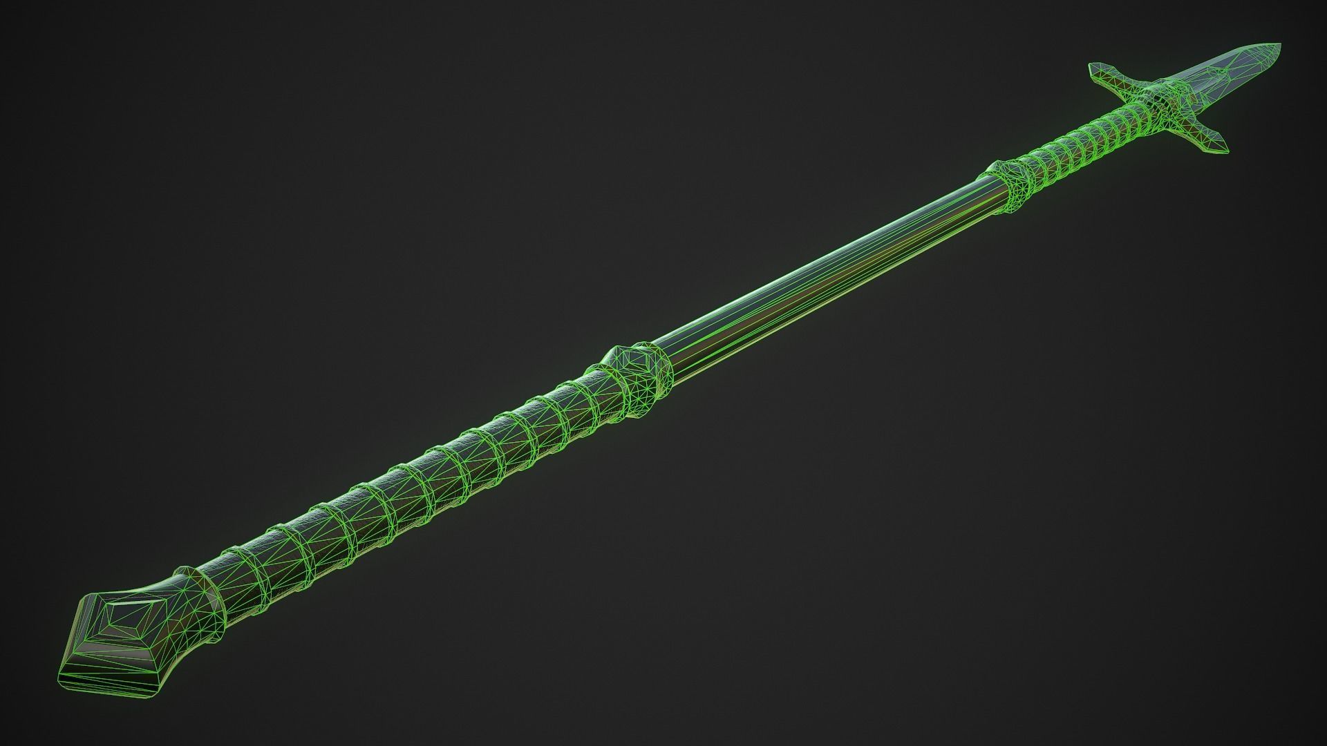 Spear and Glaive A6 Low-poly 3D model_15