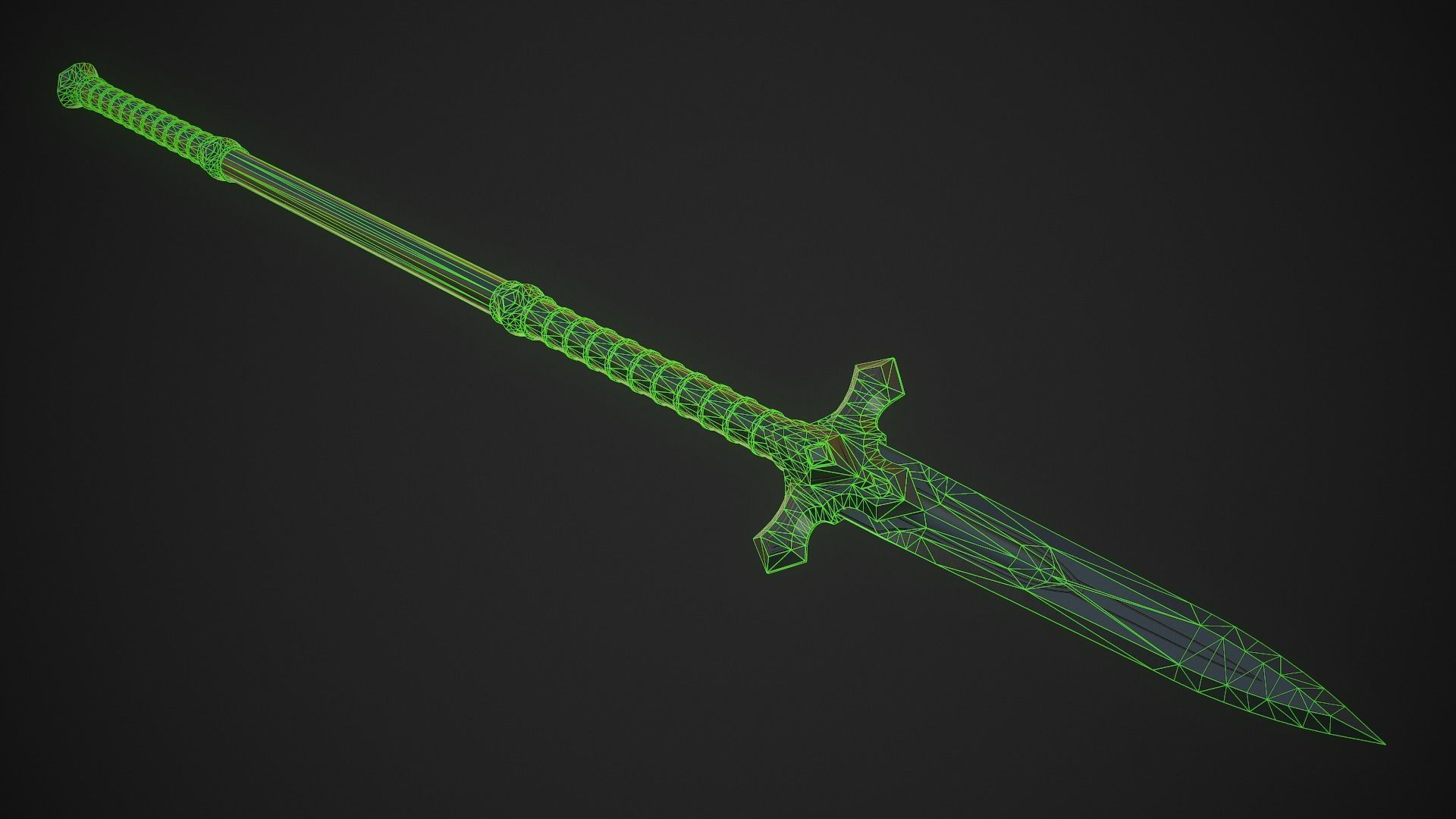 Spear and Glaive A6 Low-poly 3D model_14