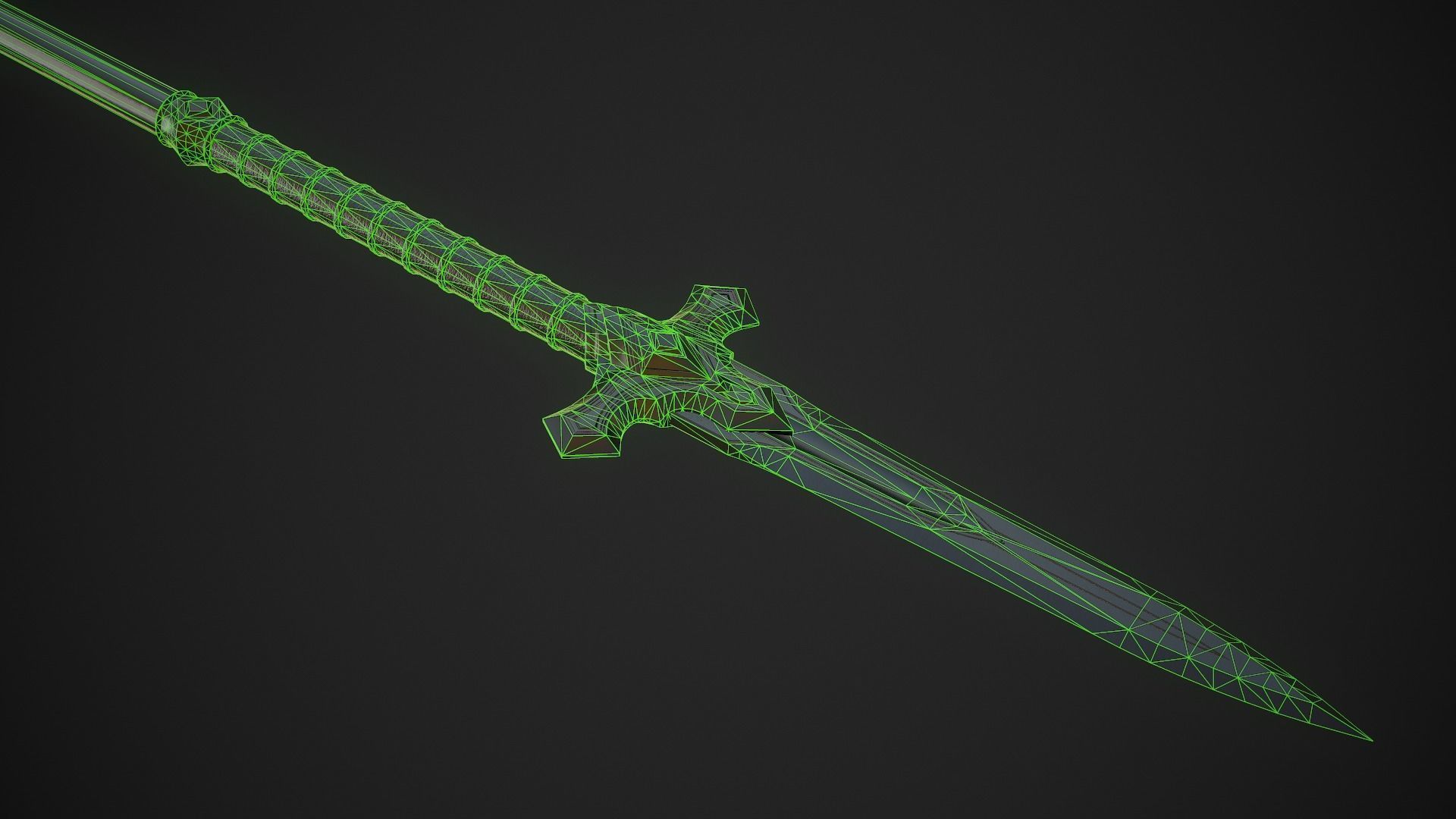 Spear and Glaive A6 Low-poly 3D model_16