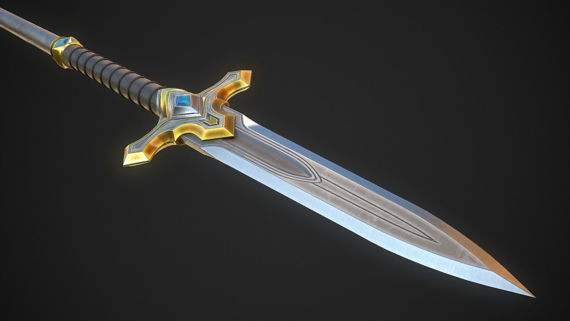 Spear and Glaive A6 Low-poly 3D model_8
