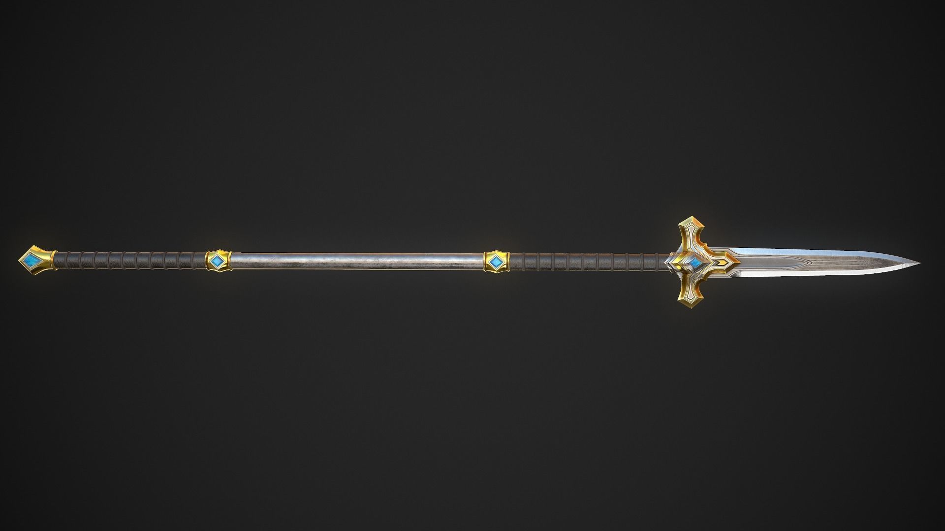 Spear and Glaive A6 Low-poly 3D model_4
