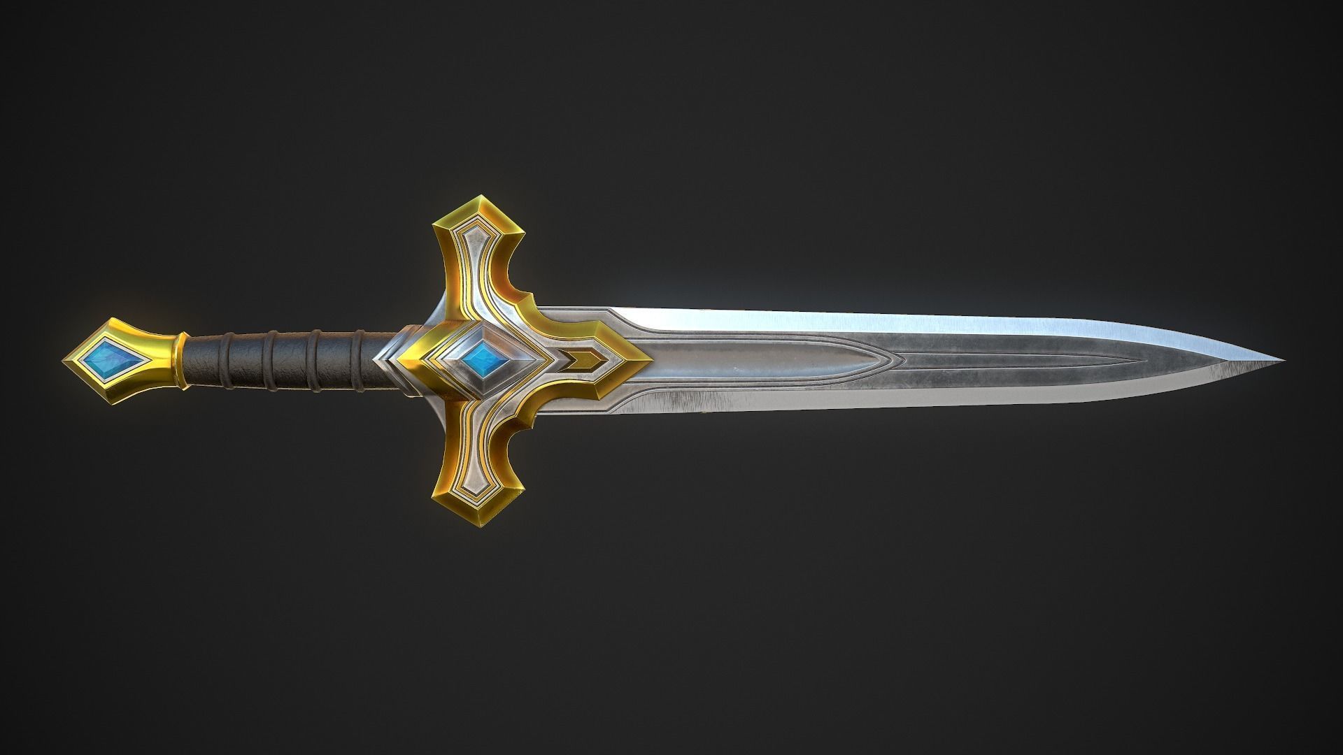 Melee Weapon Set A6 3D Model Collection_10