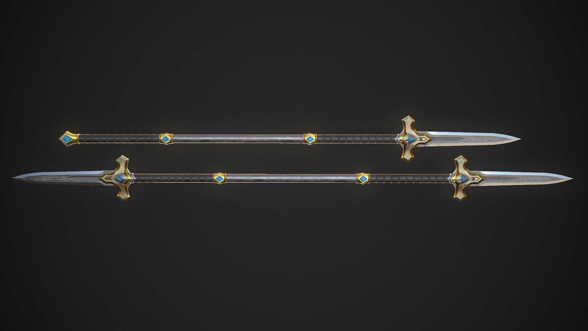 Melee Weapon Set A6 3D Model Collection_18