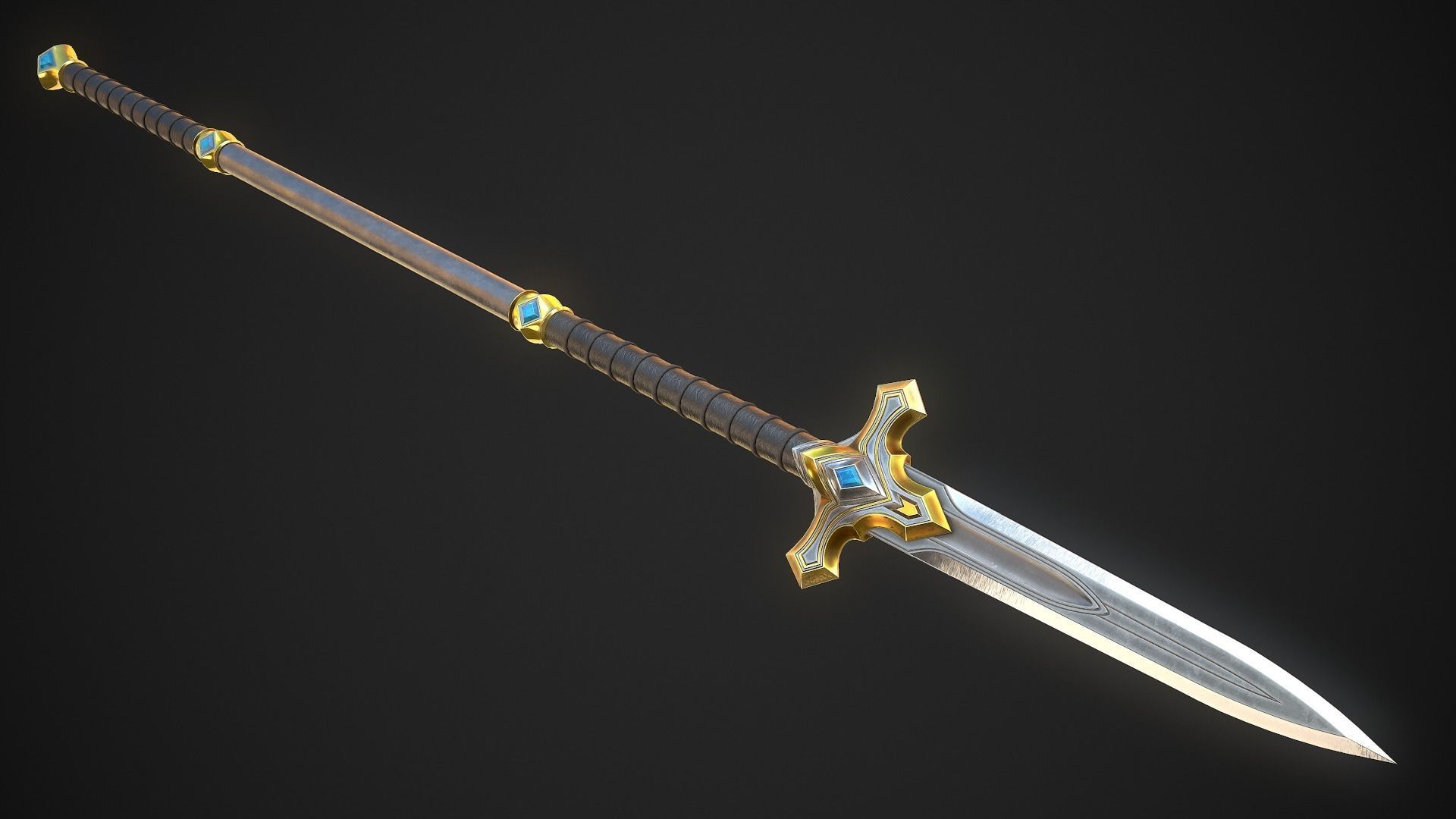 Melee Weapon Set A6 3D Model Collection_21