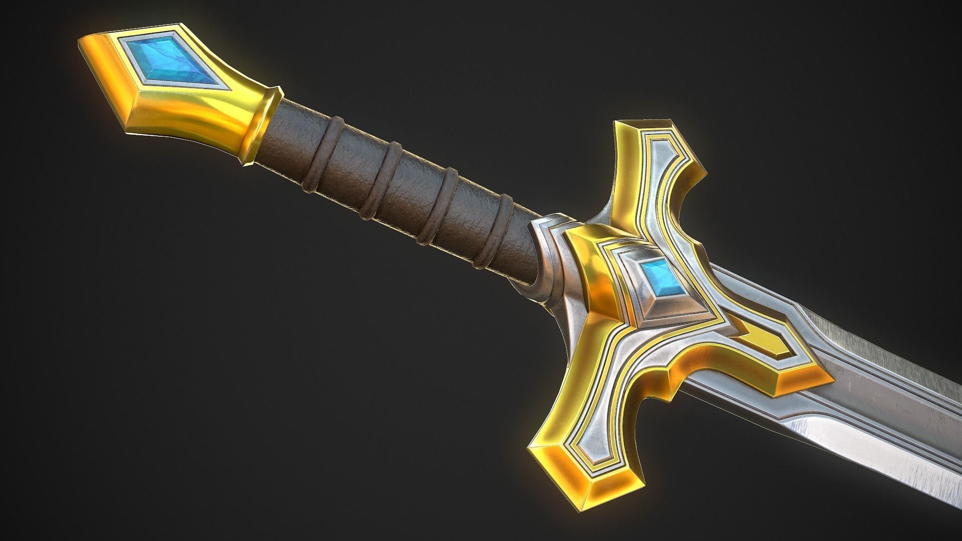 Melee Weapon Set A6 3D Model Collection_7