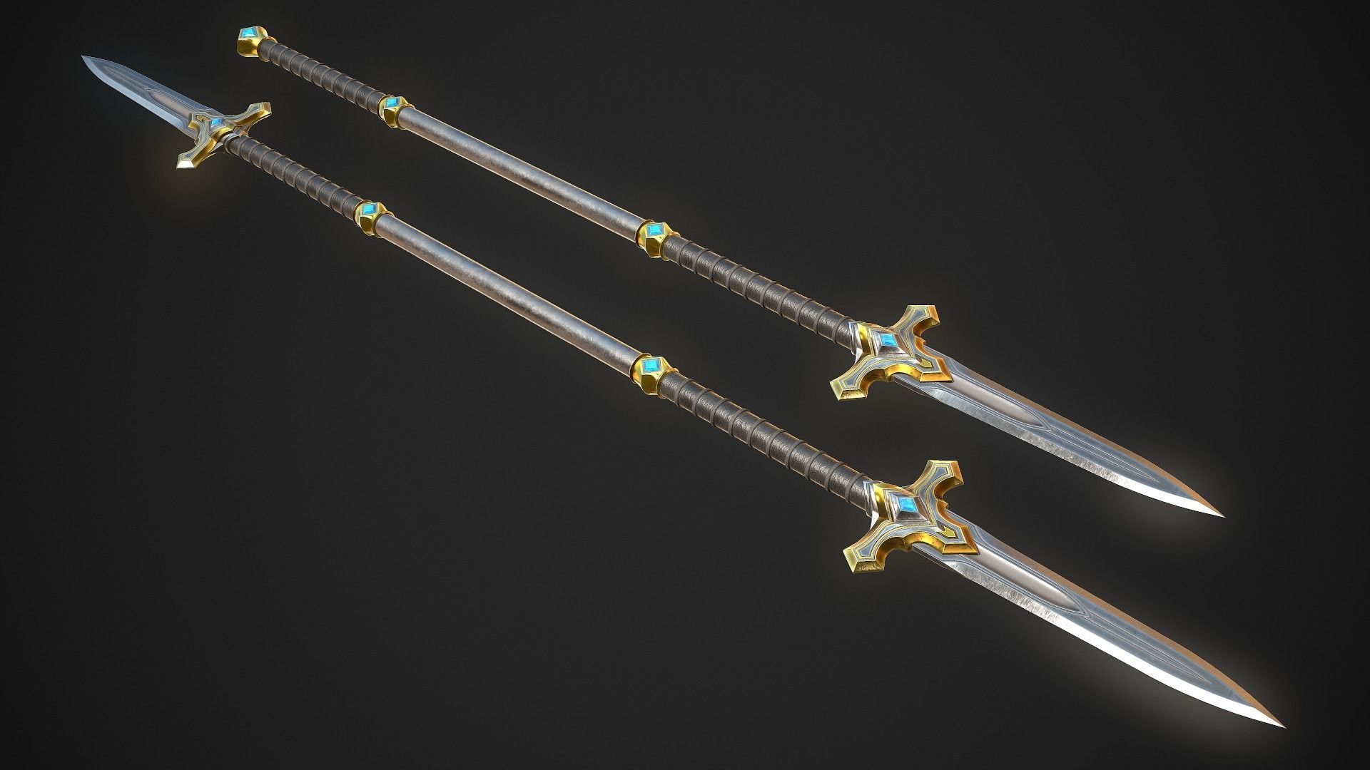 Melee Weapon Set A6 3D Model Collection_19