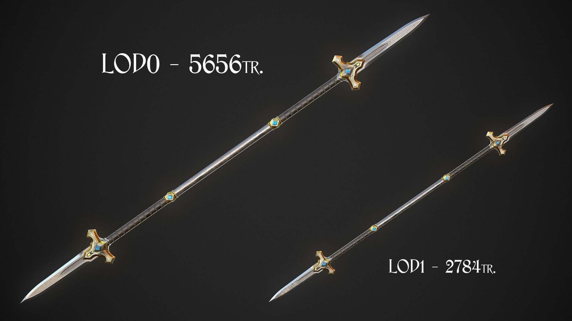 Melee Weapon Set A6 3D Model Collection_17