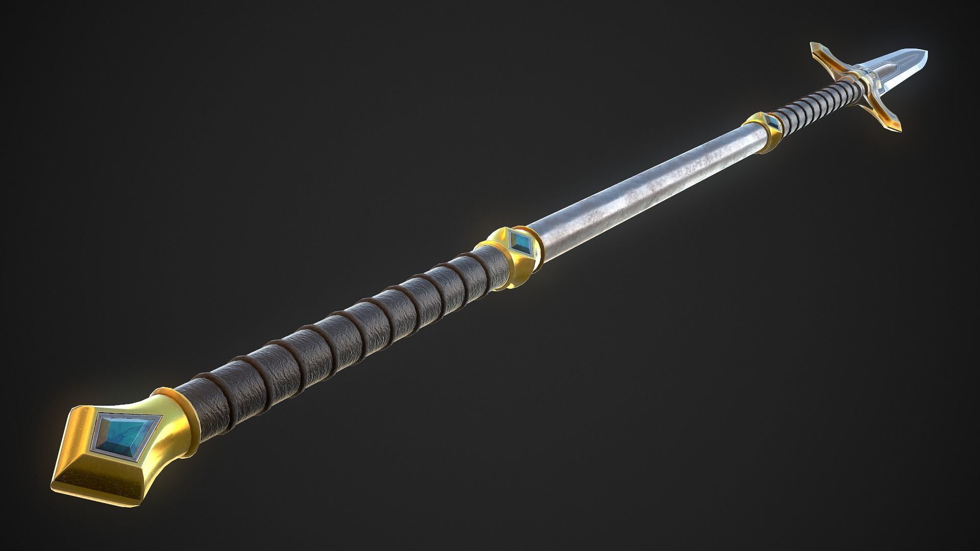 Melee Weapon Set A6 3D Model Collection_22