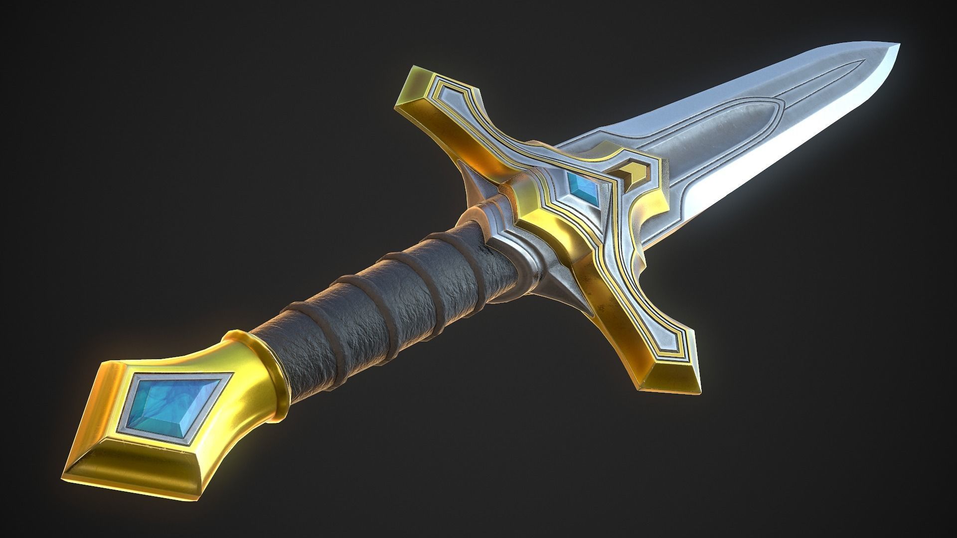 Melee Weapon Set A6 3D Model Collection_13