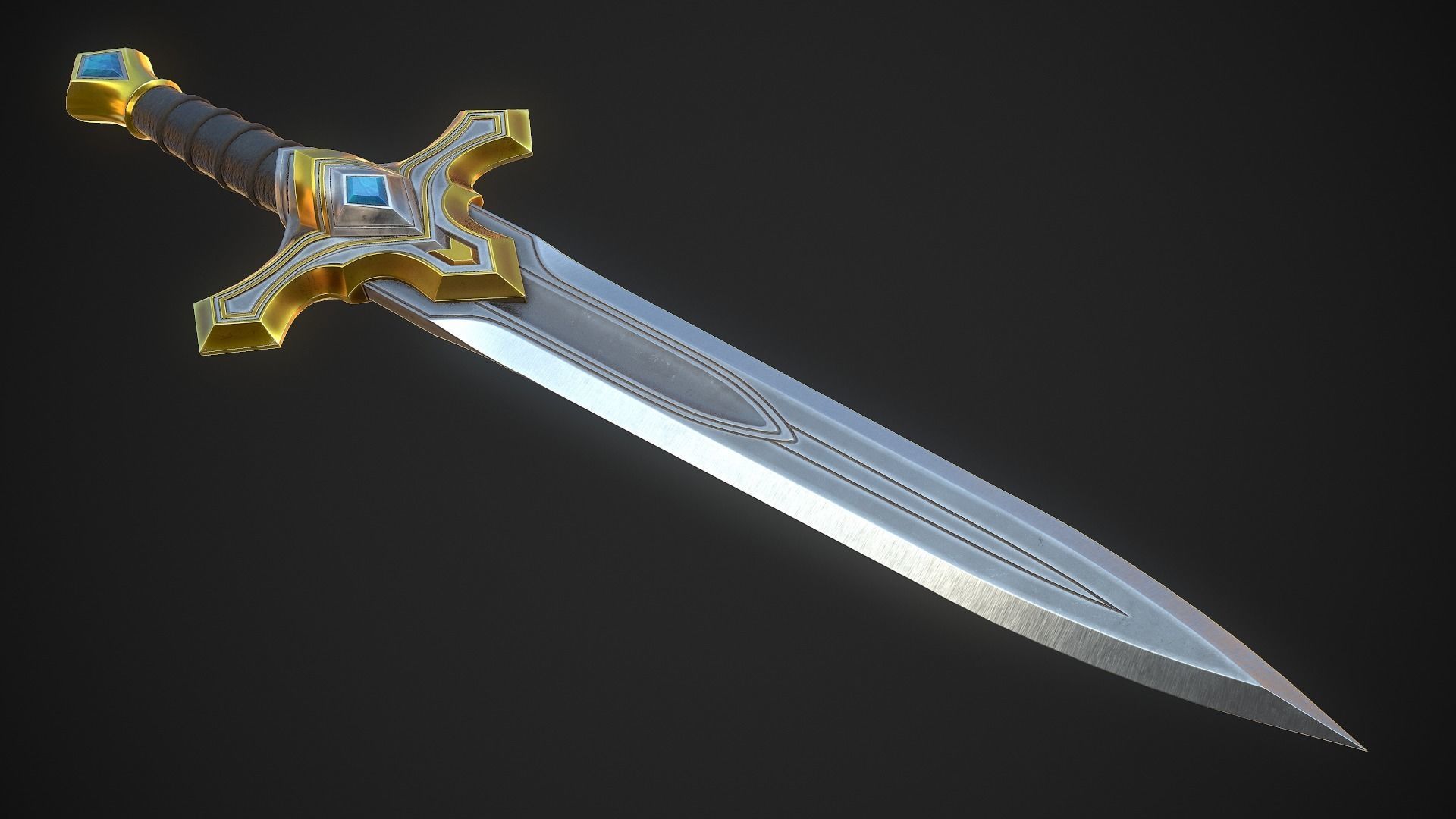 Melee Weapon Set A6 3D Model Collection_12