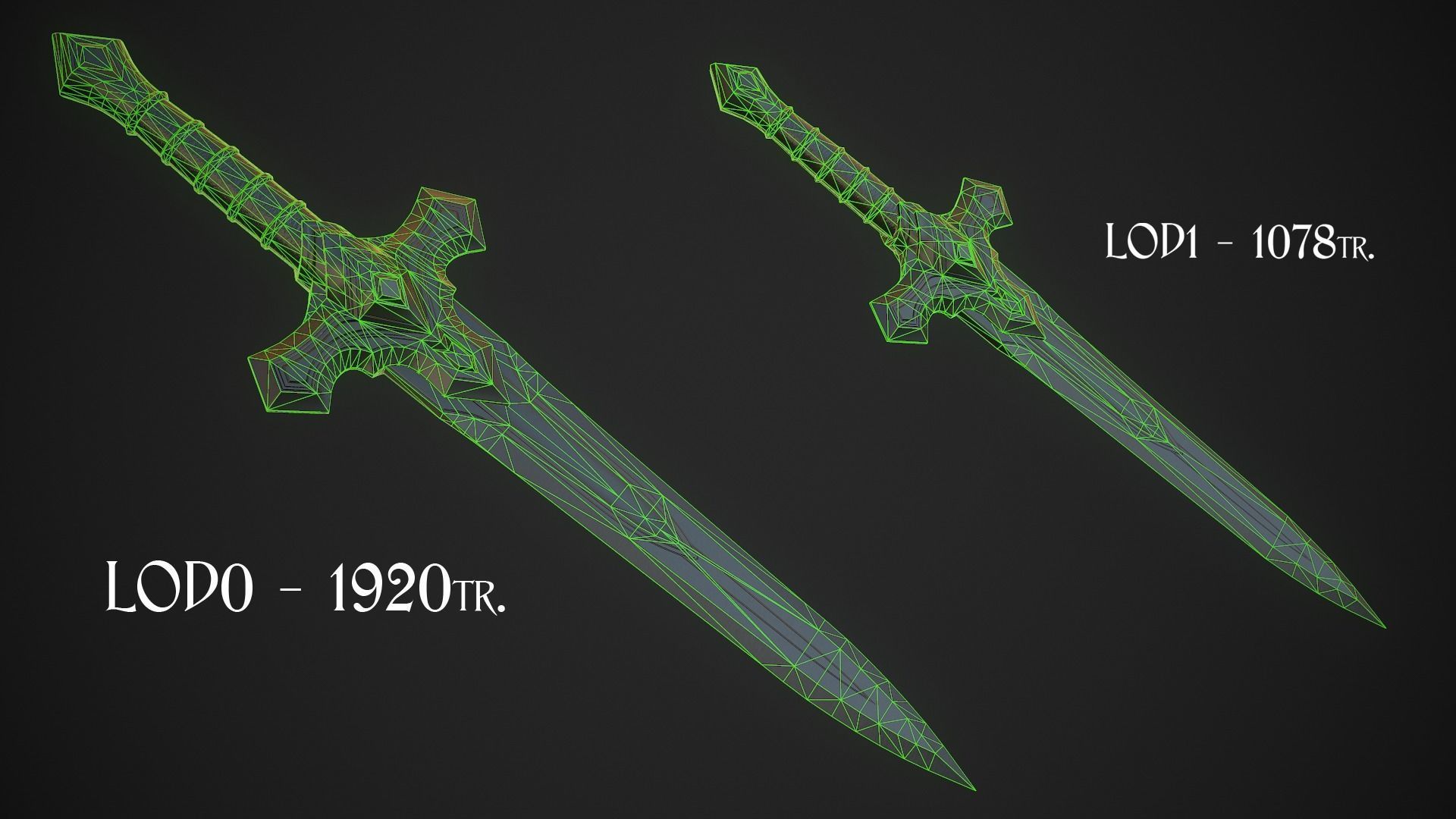 Melee Weapon Set A6 3D Model Collection_15