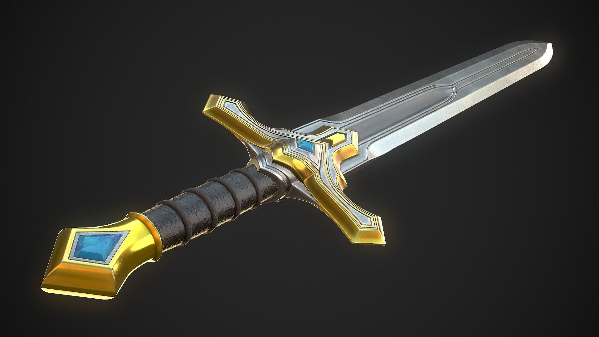 Melee Weapon Set A6 3D Model Collection_5