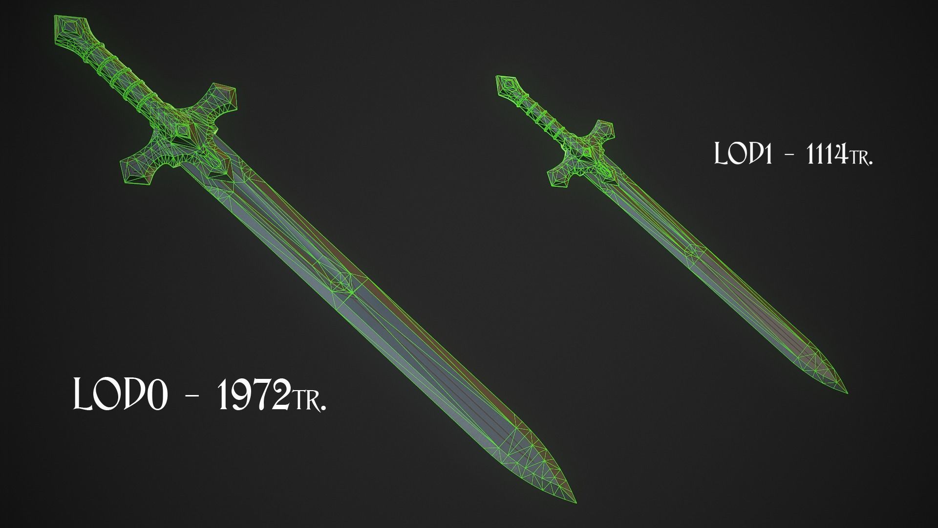 Melee Weapon Set A6 3D Model Collection_8