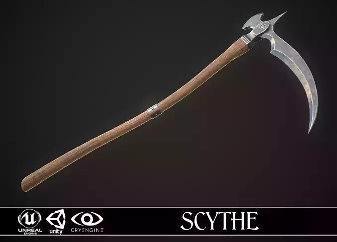 Scythe axe Low-poly 3D model