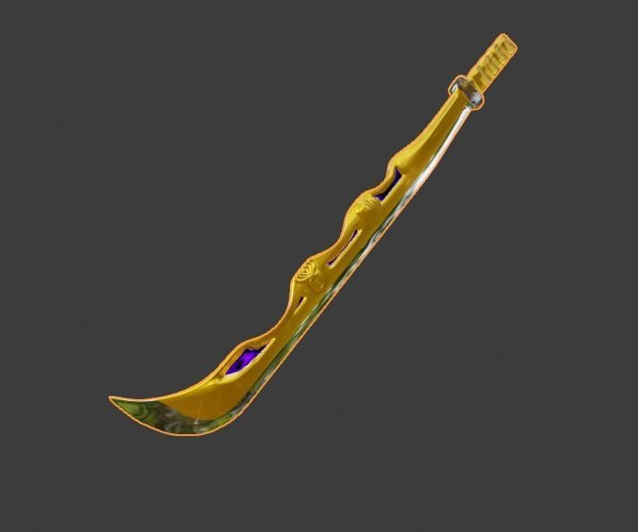 the golden sword and dark sword Low-poly 3D model_12