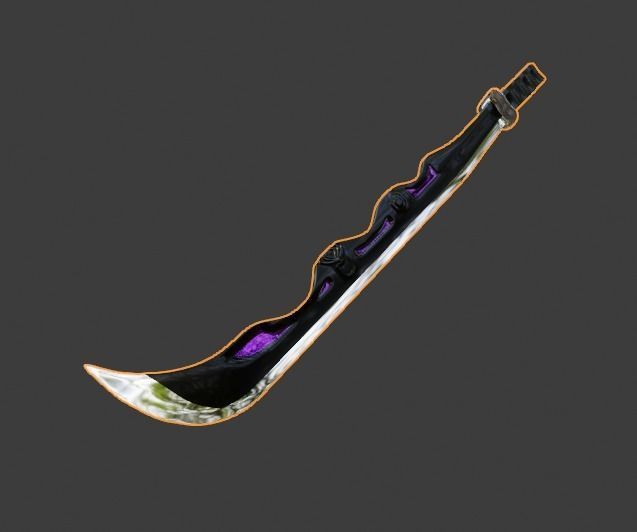 the golden sword and dark sword Low-poly 3D model_2