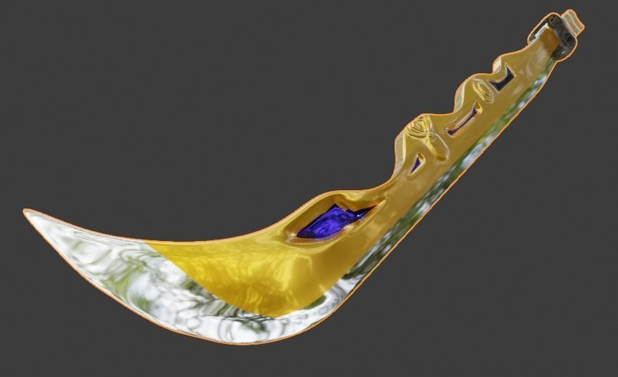 the golden sword and dark sword Low-poly 3D model_13