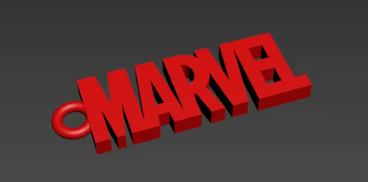 Marvel Logo Keychain 3D print model_0