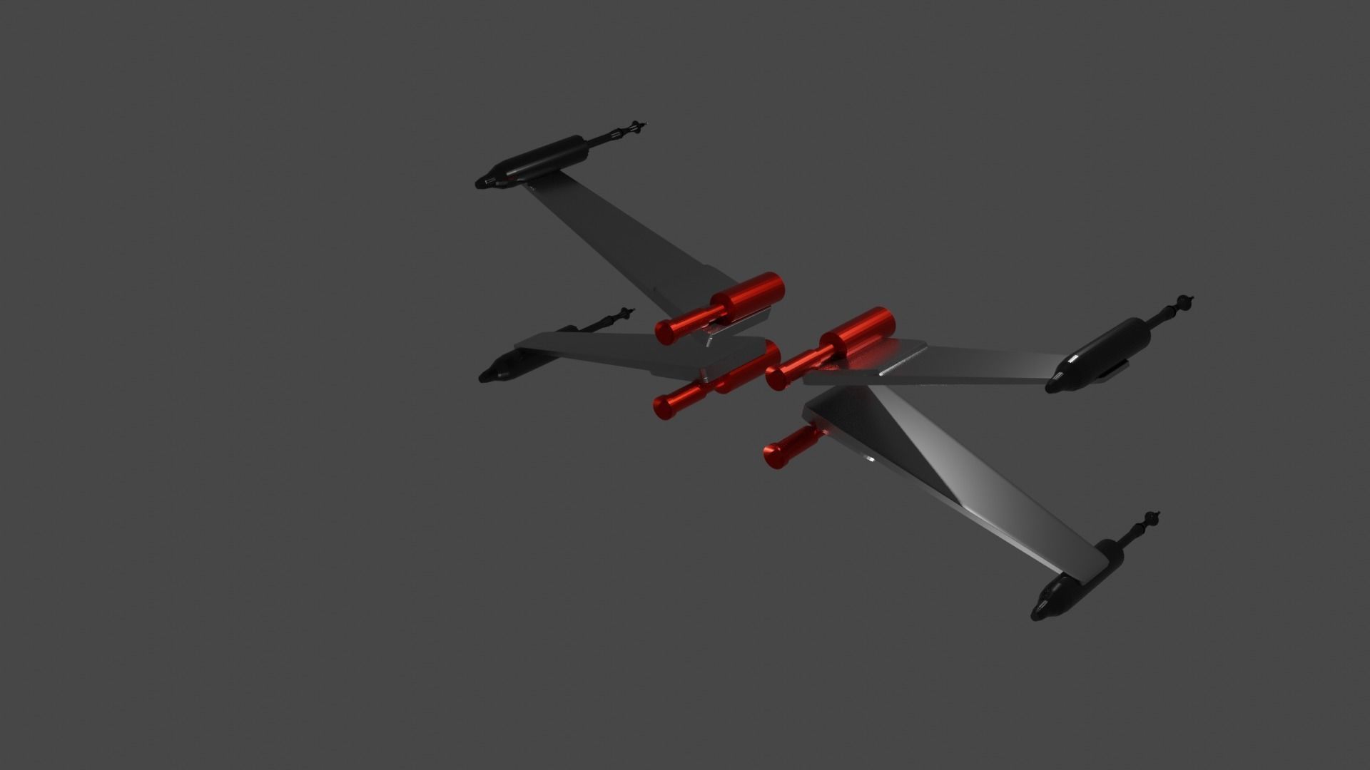 Xwing wings Free low-poly 3D model_1