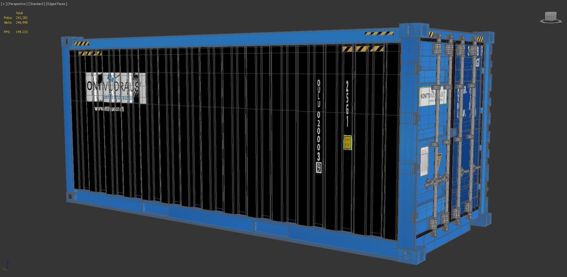 20 ft Cube Open Side Shipping Cargo Container 01 3D model_6
