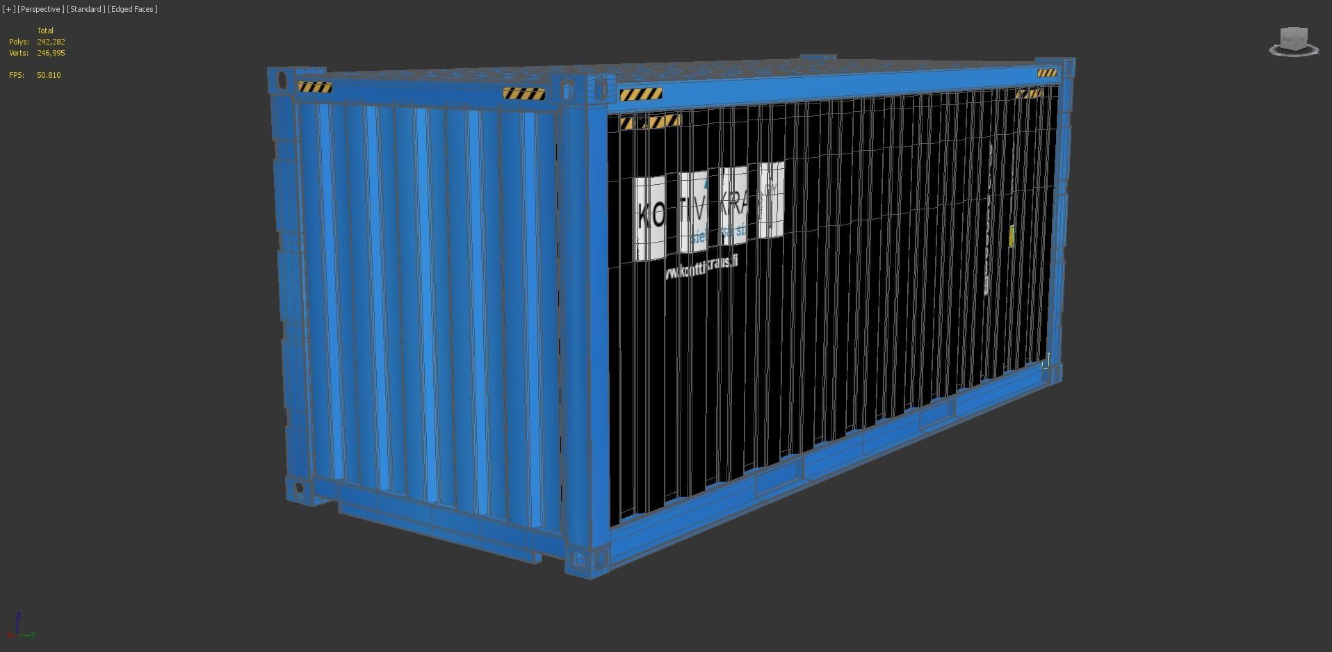 20 ft Cube Open Side Shipping Cargo Container 01 3D model_3