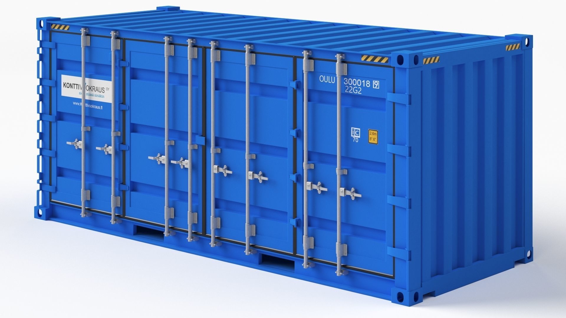 20 ft Cube Open Side Shipping Cargo Container 01 3D model_10