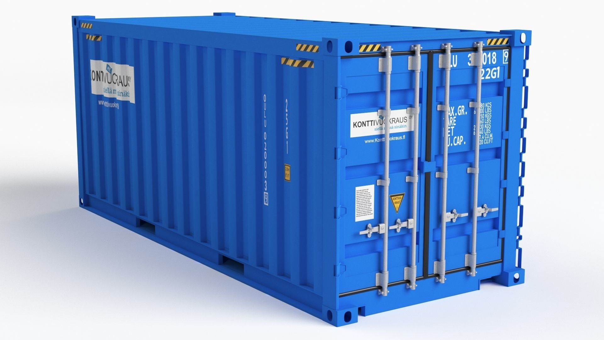 20 ft Cube Open Side Shipping Cargo Container 01 3D model_1