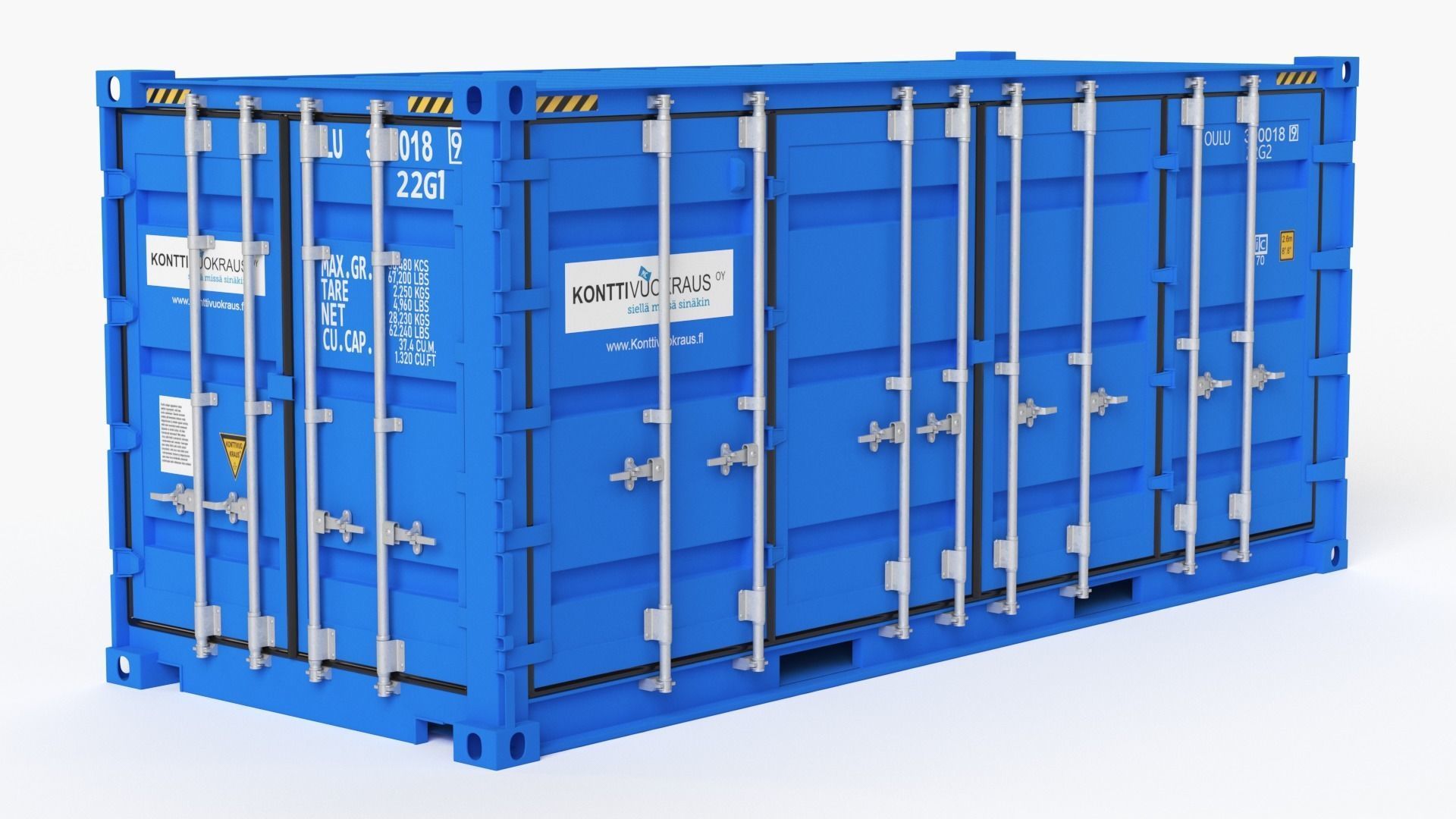 20 ft Cube Open Side Shipping Cargo Container 01 3D model_9